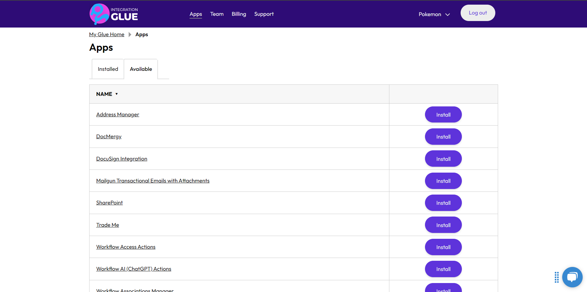 Installing Custom Integrations via Integration Glue